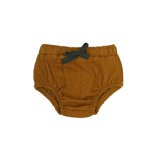 Textured bloomer, golden olive by sustainable kidswear brand Phil&Phae