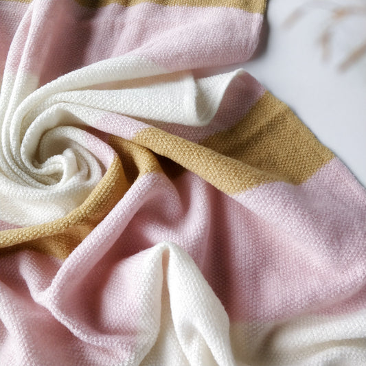 Ilon Wool Blanket, Pink Stripe