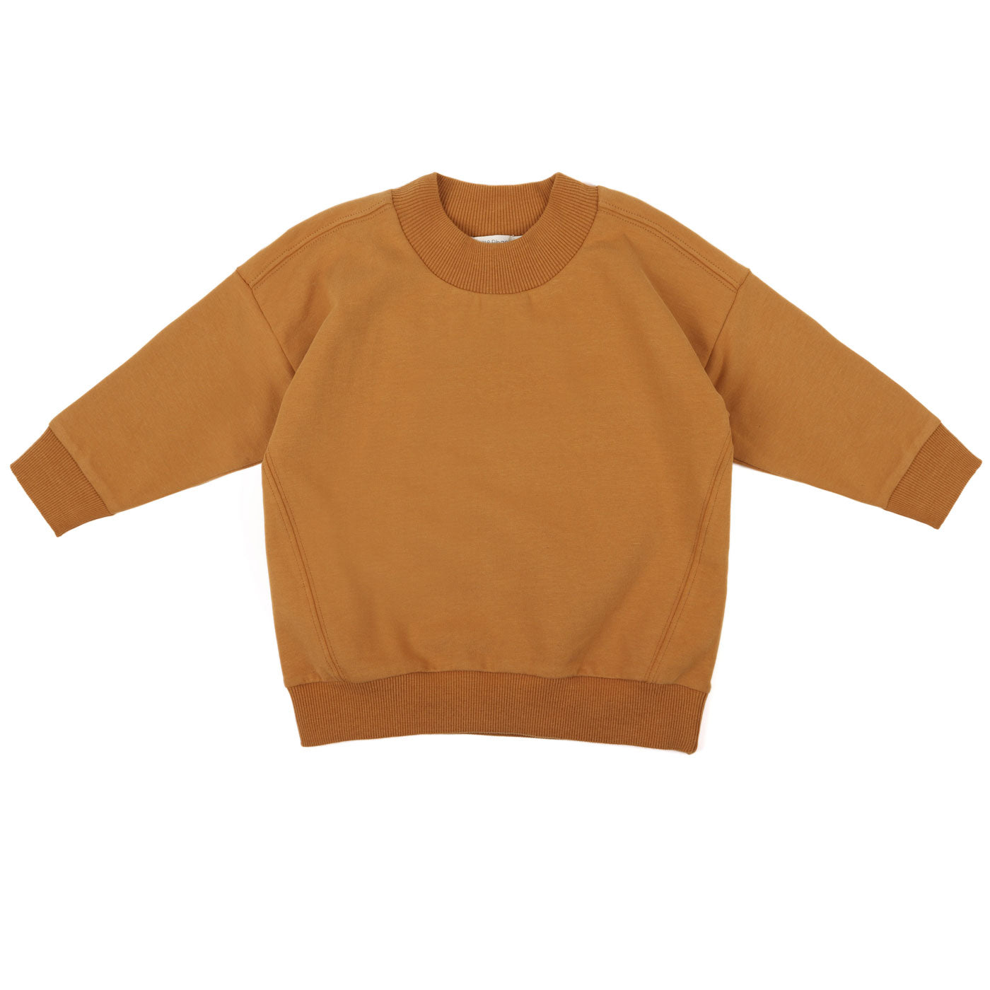 Oversized rib-neck sweater, gold ochre
