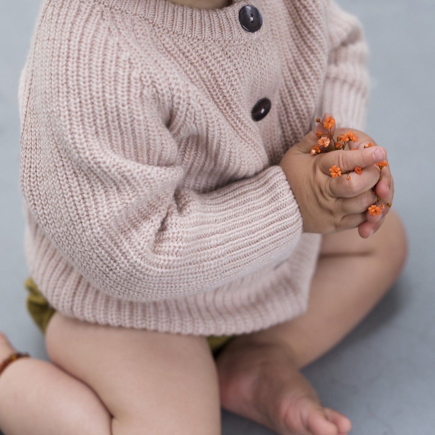 Cashmere blend baby cardigan, blossom