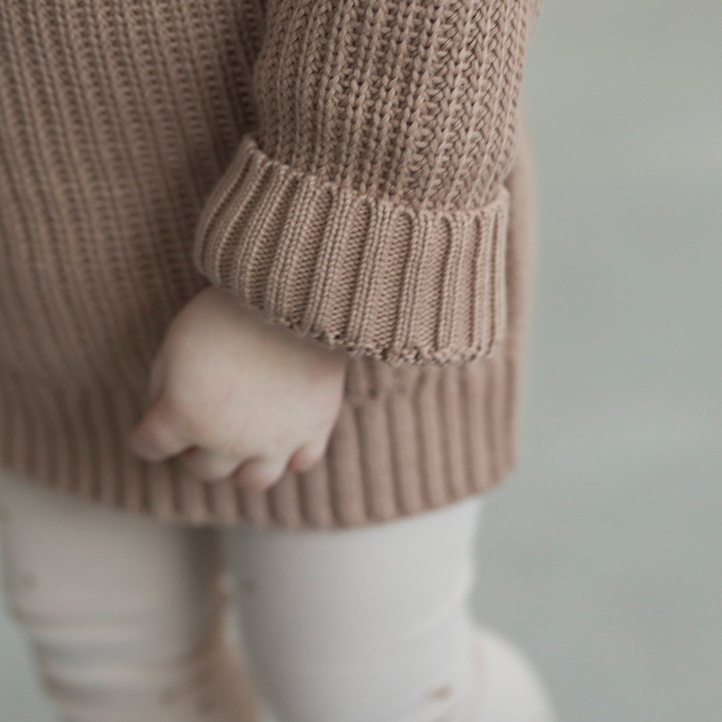 Chunky knit sweater, dusty nude