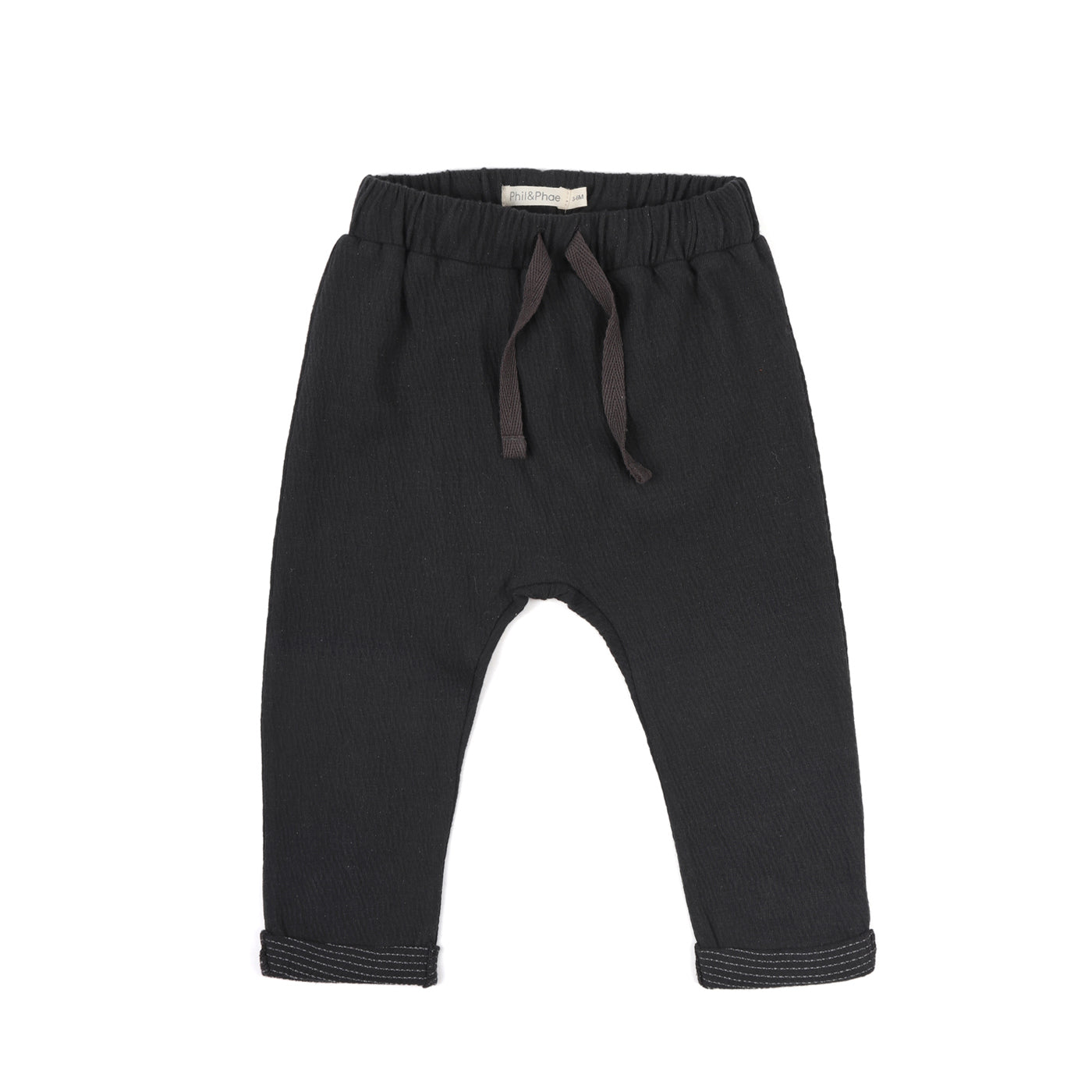 Textured baby pants, charcoal